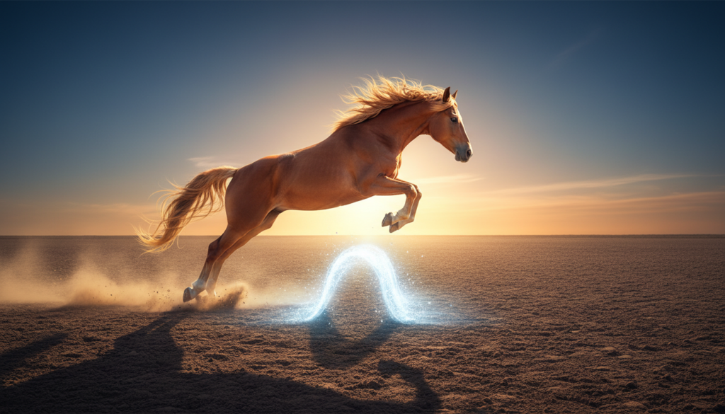 A powerful American Quarter Horse jumping with precision, demonstrating the results of expert Quarter Horse training and athleticism.